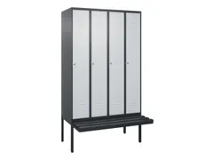 locker voor scheiding van kleding,HxBxD 2120x1200x815mm,4vak