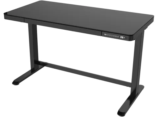 Zit-Sta Werkplek 120cm Glas Zwart Elektrisch Verstelbaar
