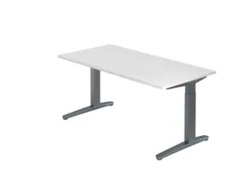 In hoogte verstelbaar bureau,HxBxD 680-850x1600x800mm,blad wit