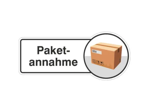 aanwijzingsbord,Pakketaanname,PVC,om te verlijmen,HxB 130x300mm