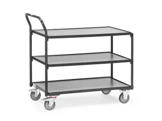 Lichte Tafelwagens 2752 Ral7016 3 Etages 1000x600mm Houten Plaat - 1
