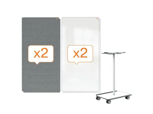Nobo Move & Meet mobiel whiteboard mededelingenbord 180x90cm