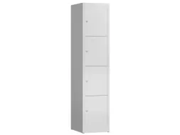 Lockerkast 1800x415x500mm 1x4 vakken cilinderslot, sokkel, RAL7035