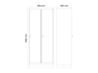 locker,HxBxD 1950x800x500mm,2vak,vak B 400mm,cil.-slot,sokkel - 4