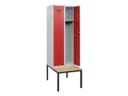 locker met bank,HxBxD 1950x600x815mm,2vak,vak B 300mm,cilinderslot