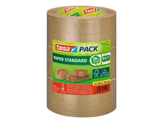 Verpakkingstape Tesapack Papier Standard eco 50mmx50m bruin 3 stuks - 1