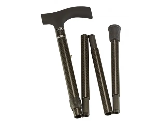 Wandelstok Able2 opvouwbaar carbon soft recht handvat zwart 85-95cm