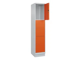 lockerkast,HxBxD 1950x400x500mm,1x3vakken,vak B 400mm,cil.-slot,sokkel - 1