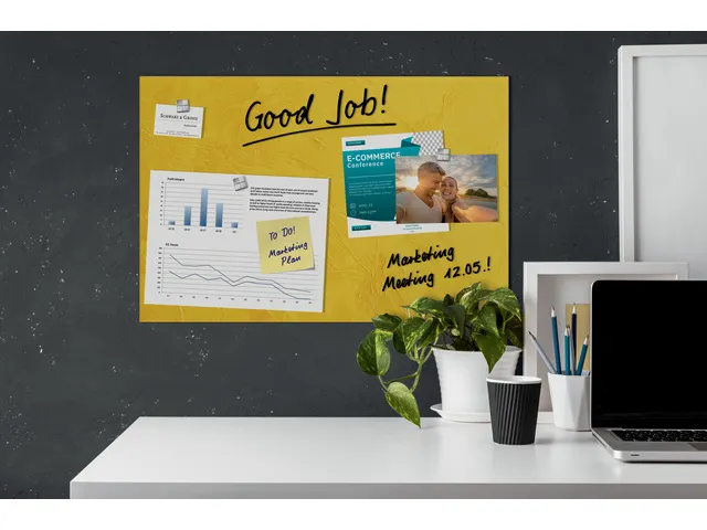Glas Magneetbord Sigel Artverum Yellow Structure mat 60x40cm