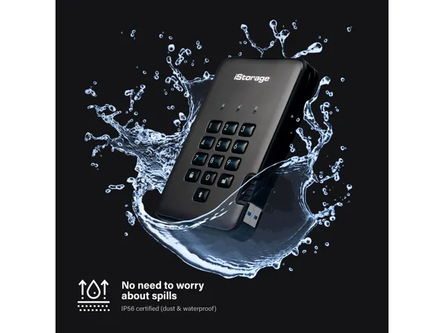 diskAshur Pro2, SSD, 8000GB, , XTS-AES 256-bit, USB 3.2, IP56, FIPS PU