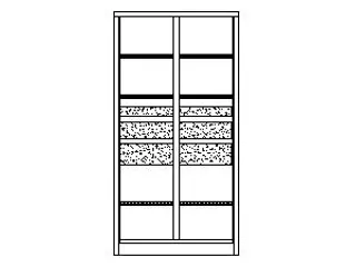 systeemkast,HxBxD 1950x1040x630mm,6xStalen bodem,RAL7035,front RAL3000 - 3
