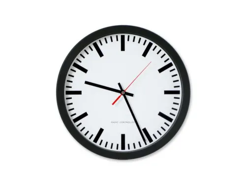 Radiowandklok Ø 30 cm met Streepaanduiding