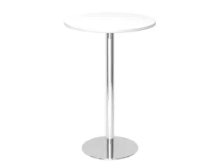 statafel,HxØ 1116x800mm,rond,schotelvoet chroom,ronde buis,blad wit - 1