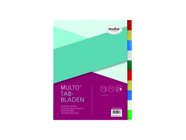 Tabbladen Multo A4 23-Gaats 7041010 10-Delig Assorti Pp