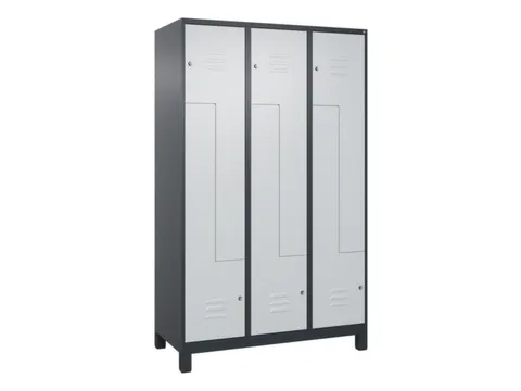 Z-garderobekast,HxBxD 1950x1200x500mm,vak B 200/400mm,cil.-slot,voeten