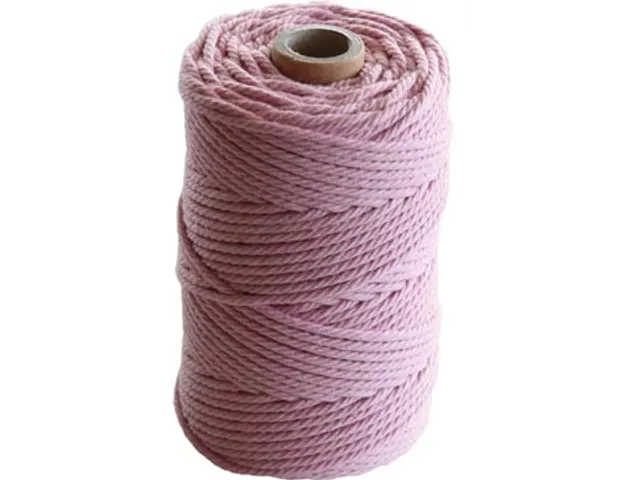 Macramétouw twine thick van 70 m, lichtroze