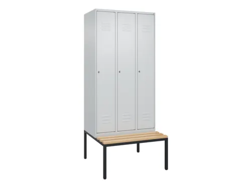 locker met bank,HxBxD 2120x900x815mm,3vak,vak B 300mm,cil.-slot