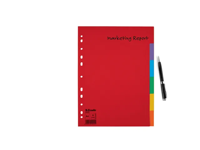 Tabbladen Esselte A4 11-gaats Karton 6-delig Blanco Tabs Kleur