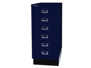 kantoor-ladekast HxBxD 670x279x380mm 6 laden romp oxfordblauw staal - 4