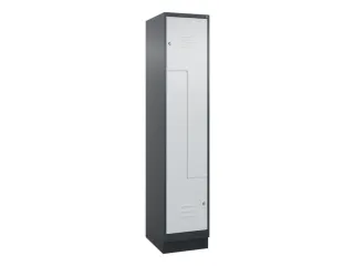 Z-garderobekast,HxBxD 1950x400x500mm,vak B 200/400mm,cil.-slot,sokkel - 1