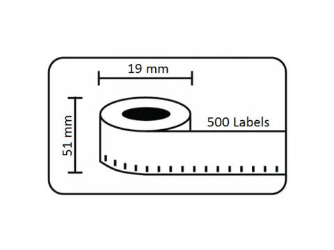 Dymo Compatible Label 11355 S0722550 Verwijderbaar 19x51mm