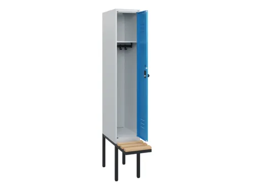 locker met bank,HxBxD 1950x300x815mm,1vak,vak B 300mm,draaigrendel