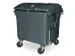 Vuilcontainers,1100l,romp HDPE grijs,HxBxD 1460x1370x1210mm