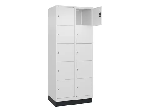 lockerkast,HxBxD 1950x800x500mm,2x5vakken,vak B 400mm,cil.-slot,sokkel