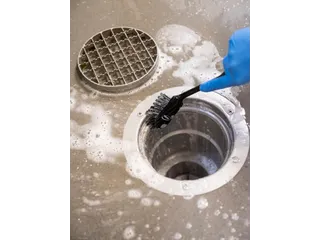 Vikan Hygiene afwasborstel met schraprand medium vezels 280mm zwart - 3
