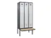 locker met bank,voor scheiding van kleding,HxBxD 2120x900x815mm,3vak