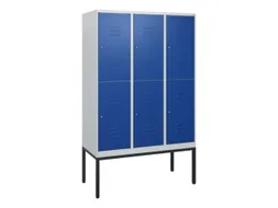 dubbeldekse locker,HxBxD 1950x1200x500mm,3x2vak.,vak B 400mm,cil.-slot