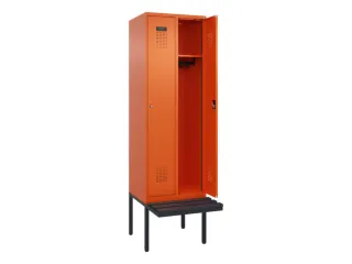 locker met bank,HxBxD 2120x600x815mm,2vak,vak B 300mm,cilinderslot - 1