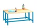 banc double,LxP 1000x740mm,barrettes en bois hêtre,piètement RAL5012