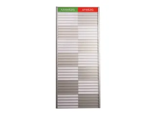 Menoor In-Uit bord 35 namen Aluminium Aanwezig/Afwezig Groen/rood - 1