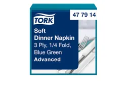 Tork 477914 Soft Dinnerservet Advanced Blauwgroen 39x39cm