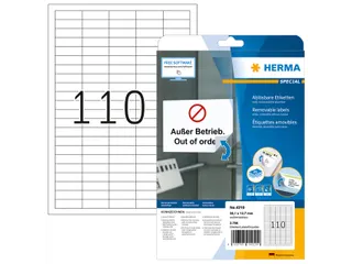 HERMA 4210 Verwijderbare etiketten A4 38,1x12,7mm Wit 2750 stuks - 1
