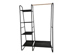 Kledingrek Met Legplanken Metaal Zwart 100X40X 150Cm