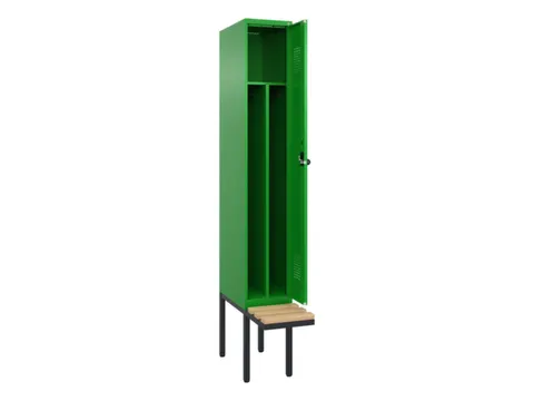 locker met bank,voor scheiding van kleding,HxBxD 2120x300x815mm,1vak