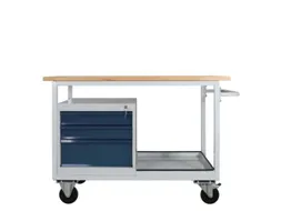 werkbank,verrijdbaar,HxBxD 850x1300x600mm,beukblad,draagverm. 300kg