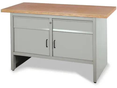 werkbank,HxBxD 845x1500x700mm,multiplexblad,RAL7035,front RAL7035
