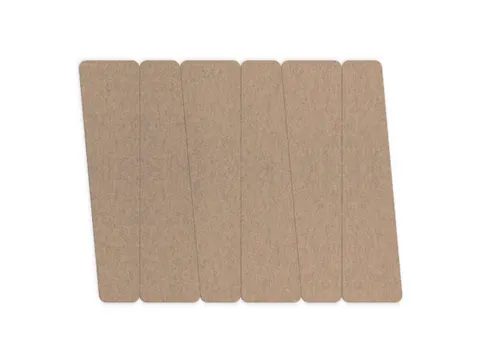 Akoestische PET-vilt trapezium stroken beige 30x120cm 6 stuks