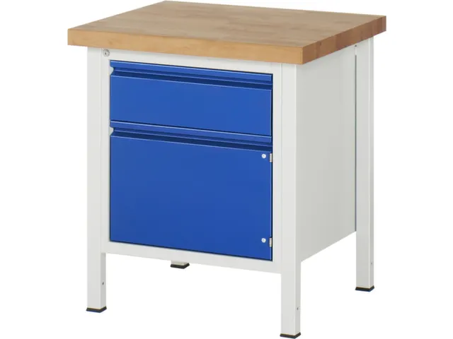 werkbank,RAL 7035/RAL 5010,HxBxD 840-1040x750x700mm,beukblad