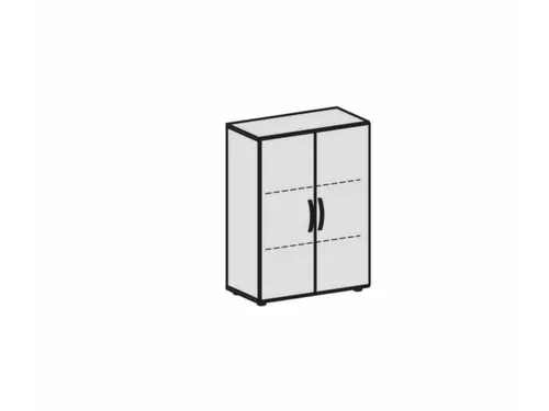 kantoorkast,HxBxD 1104x800x420mm,2xhouten vloer,3ordnerhoogte,romp wit