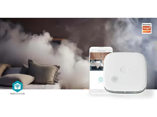 Rookmelder Nedis Smartlife Wifi 10 jaar sensor wit