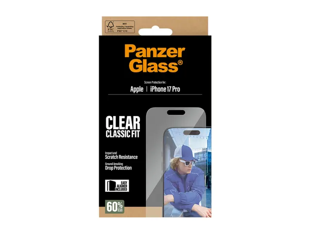 PanzerGlass Screen Protector iPhone 17 Pro | Classic Fit w. EasyAli