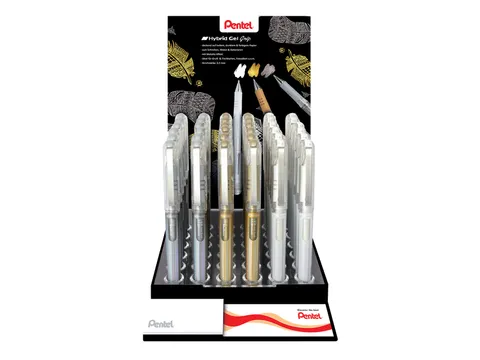 Gelschrijver Pentel K230M medium metallic assorti 3 kleuren