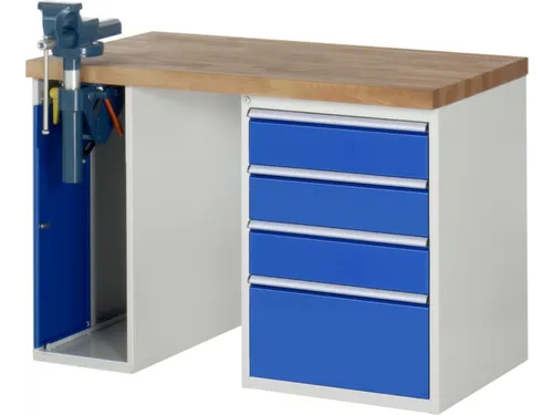 werkbank,HxBxD 890x1250x700mm,beukblad,draagverm. 750kg,2containers