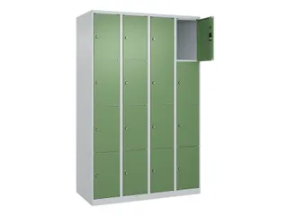 lockerkast,HxBxD 1850x1200x500mm,4x4vakken,vak B 300mm,cil.-slot - 1