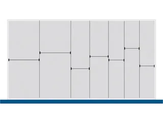 indelingsset,7lengteverdeler 6scheidingsplaten,v. front H 100/125mm - 3