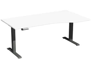 In hoogte verstelbaar bureau in vrije vorm,HxBxD 630-1280x1800x1000mm - 1